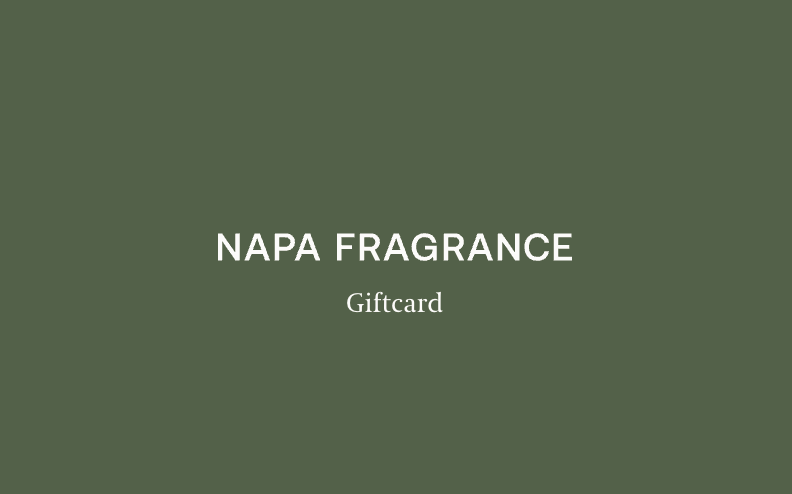 NAPA FRAGRANCE gift card on a green background