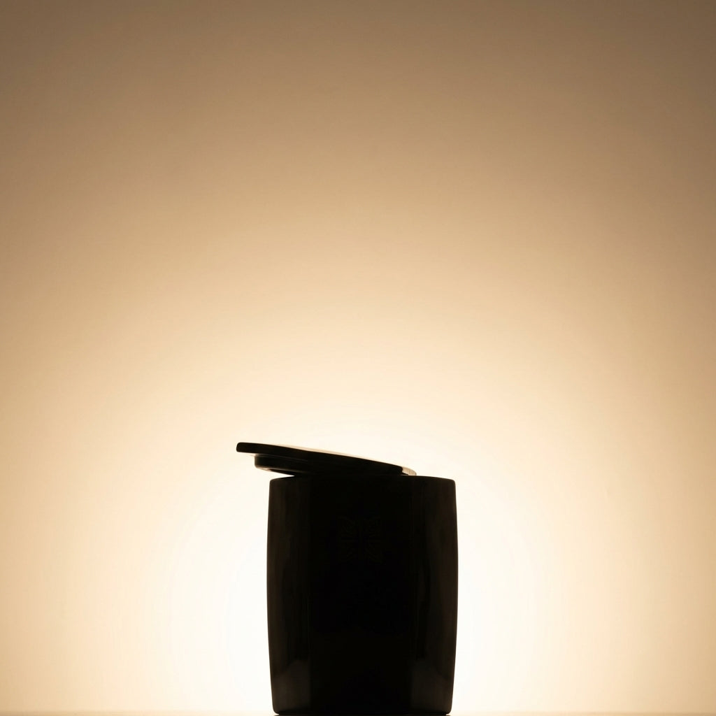 Black wall-mounted light fixture on a beige background